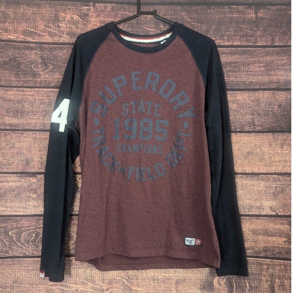 Superdry Track & Field Men T-Shirt Long Sleeves Casual Pullover size L